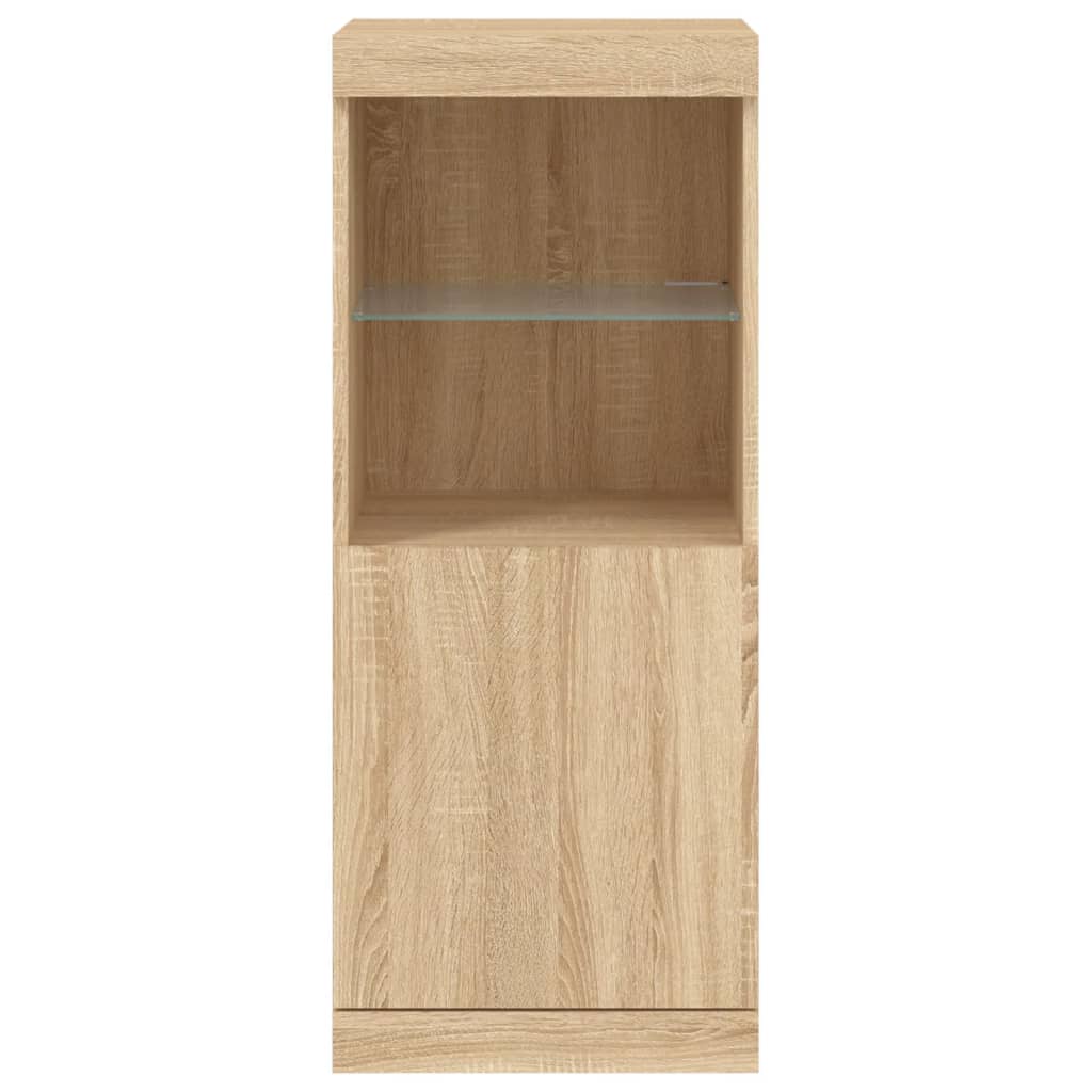 Skjenk med LED-lys sonoma eik 41x37x100 cm