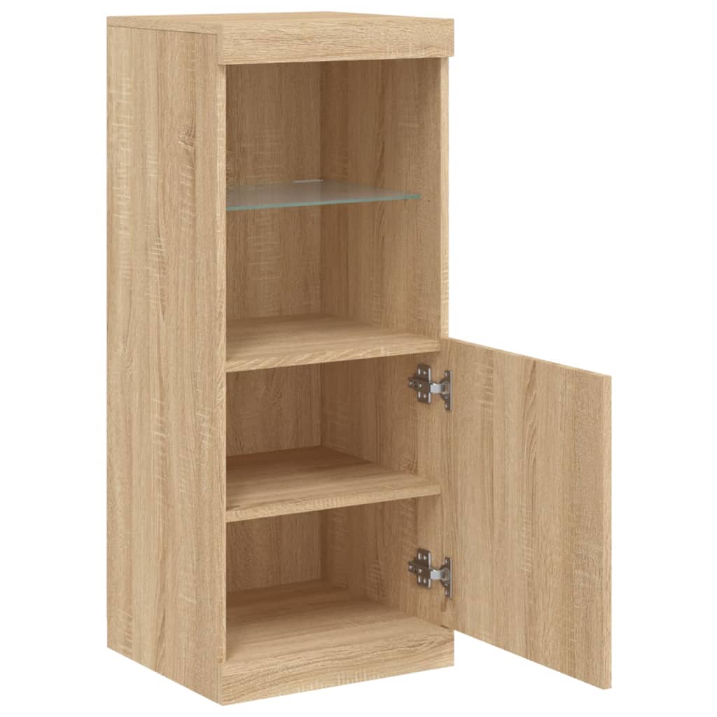 Skjenk med LED-lys sonoma eik 41x37x100 cm