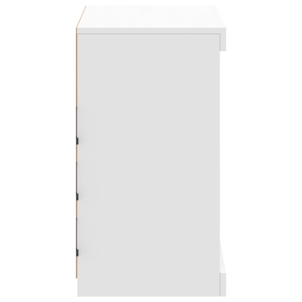 Skjenk med LED-lys hvit 60,5x37x67 cm