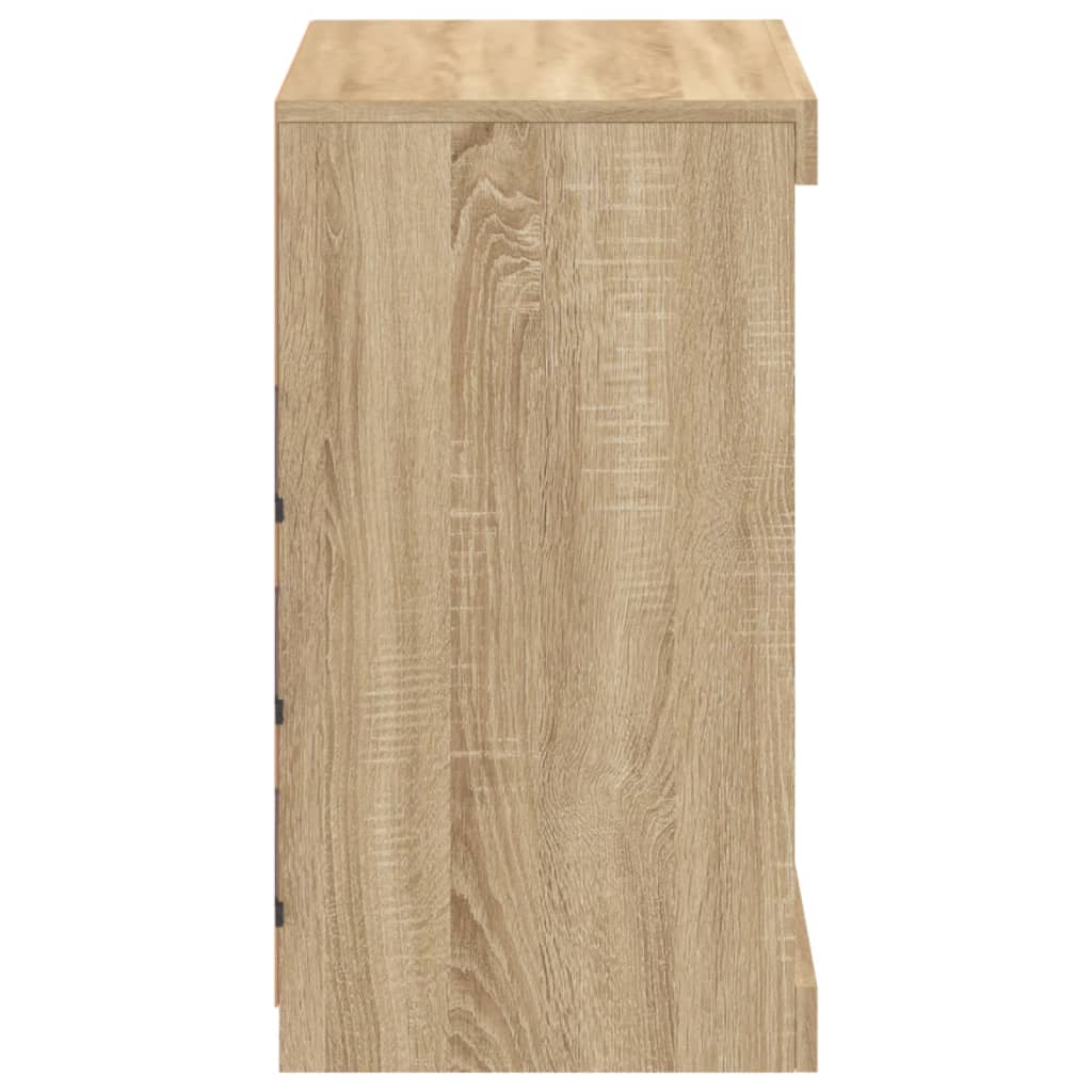 Skjenk med LED-lys sonoma eik 60,5x37x67 cm