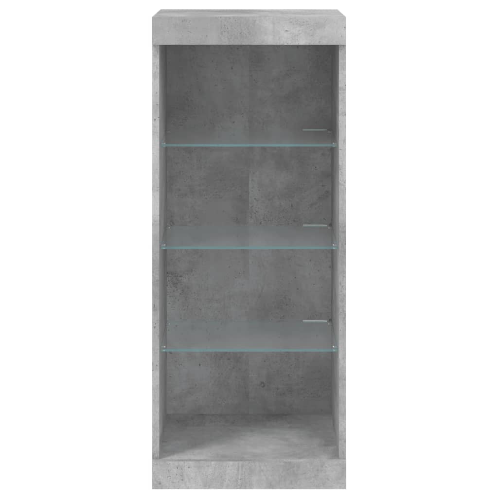 Skjenk med LED-lys betonggrå 41x37x100 cm