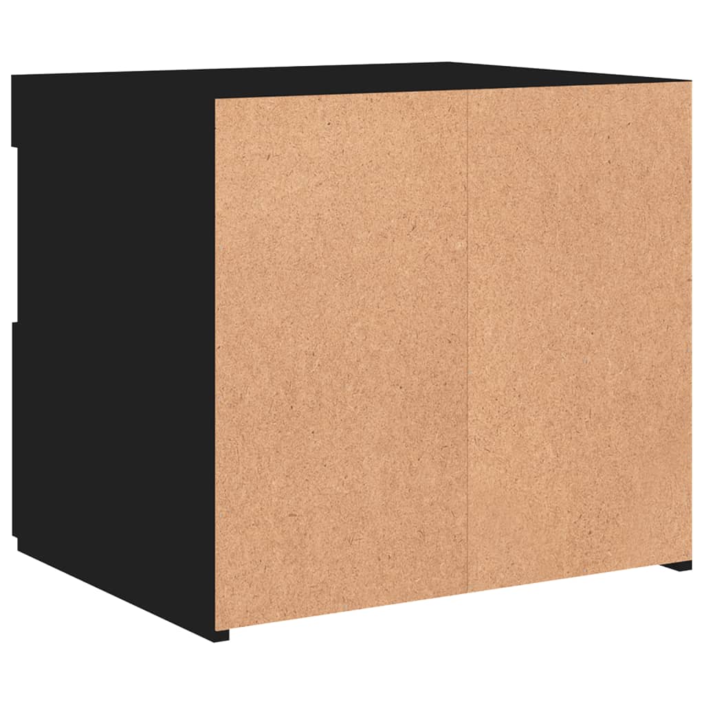 Nattbord med LED 2 stk svart 50x40x45 cm