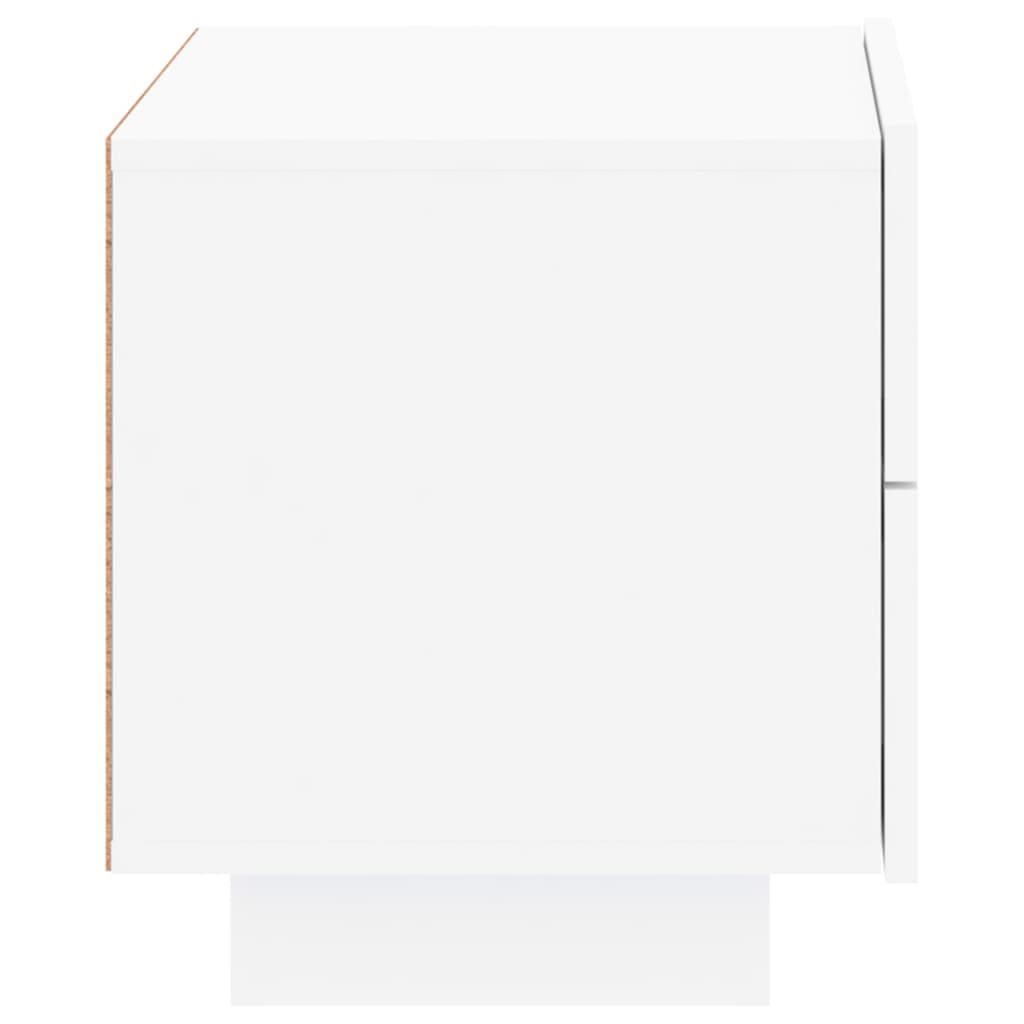 Nattbord med LED hvit 70x36x40,5 cm