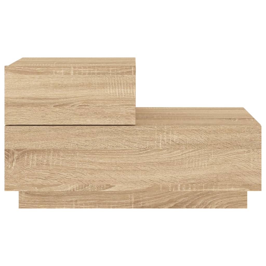Nattbord med LED sonoma eik 70x36x40,5 cm