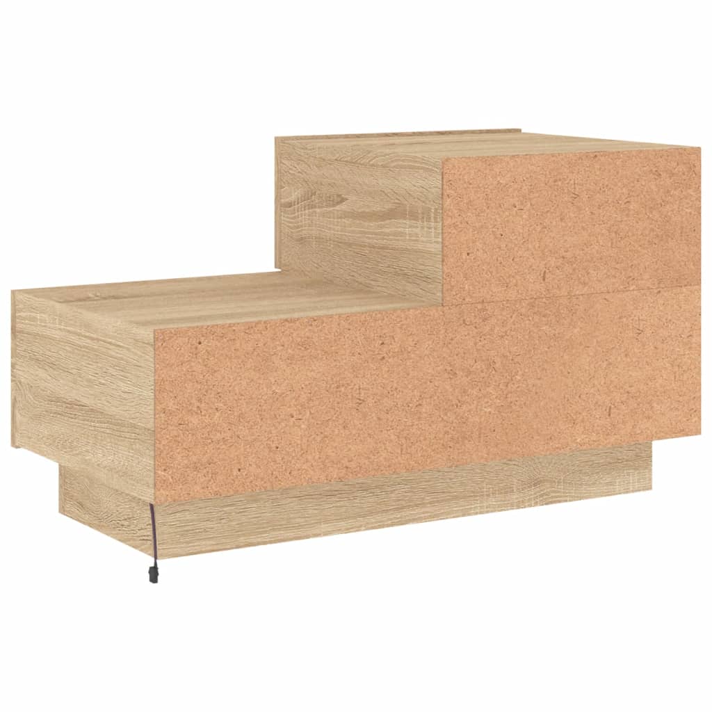 Nattbord med LED sonoma eik 70x36x40,5 cm
