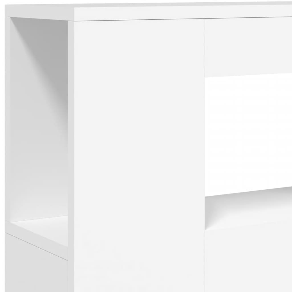 Sengegavl med LED hvit 100x18,5x103,5 cm konstruert tre