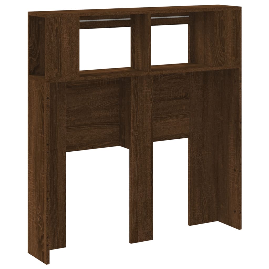 Sengegavl med LED brun eik 100x18,5x103,5 cm konstruert tre