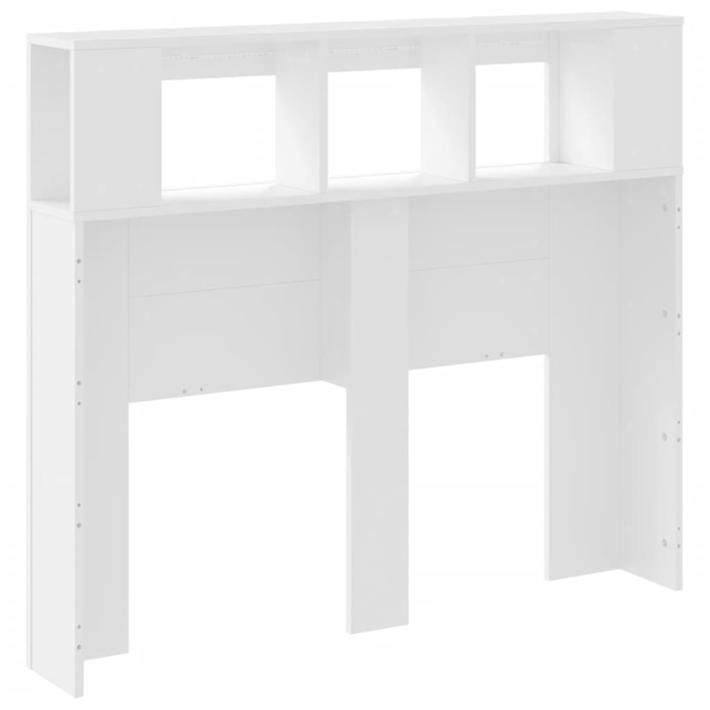 Sengegavl med LED hvit 120x18,5x103,5 cm konstruert tre