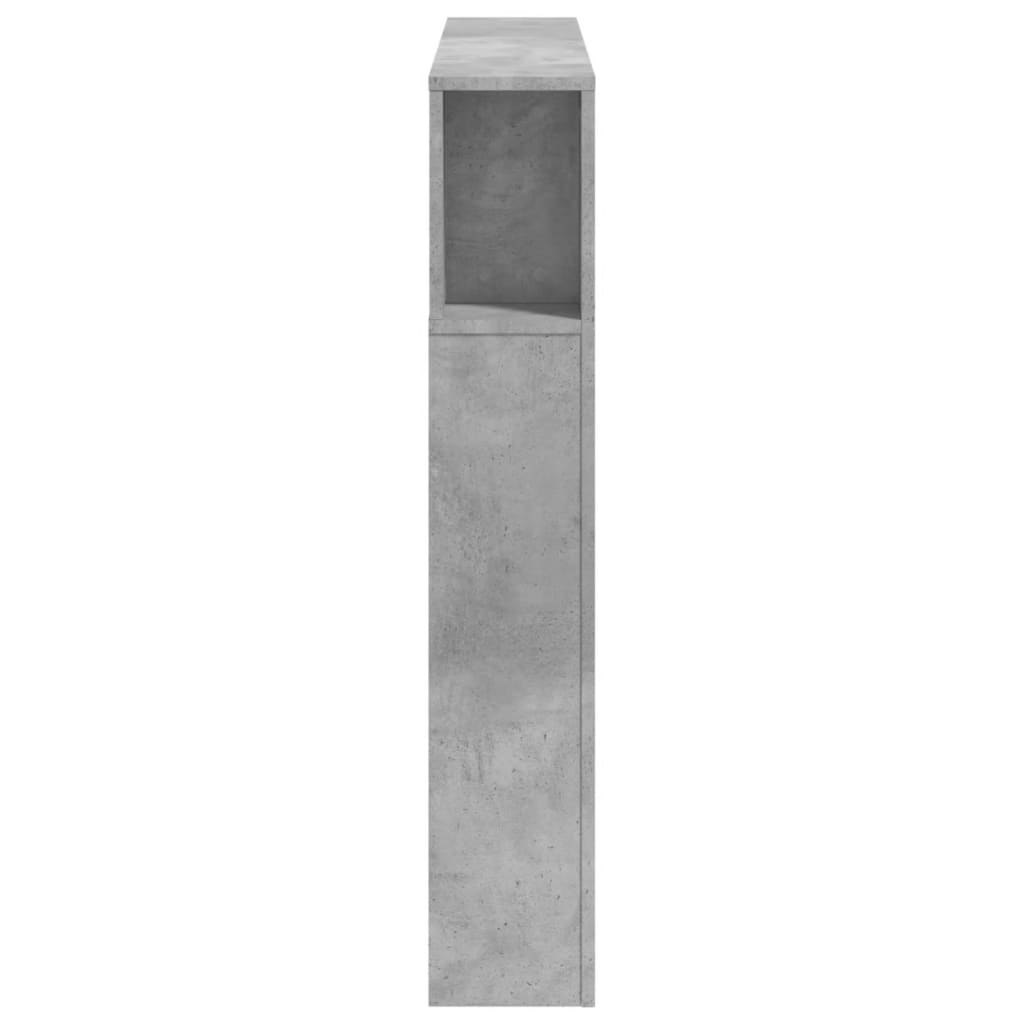 Sengegavl med LED betonggrå 120x18,5x103,5 cm konstruert tre