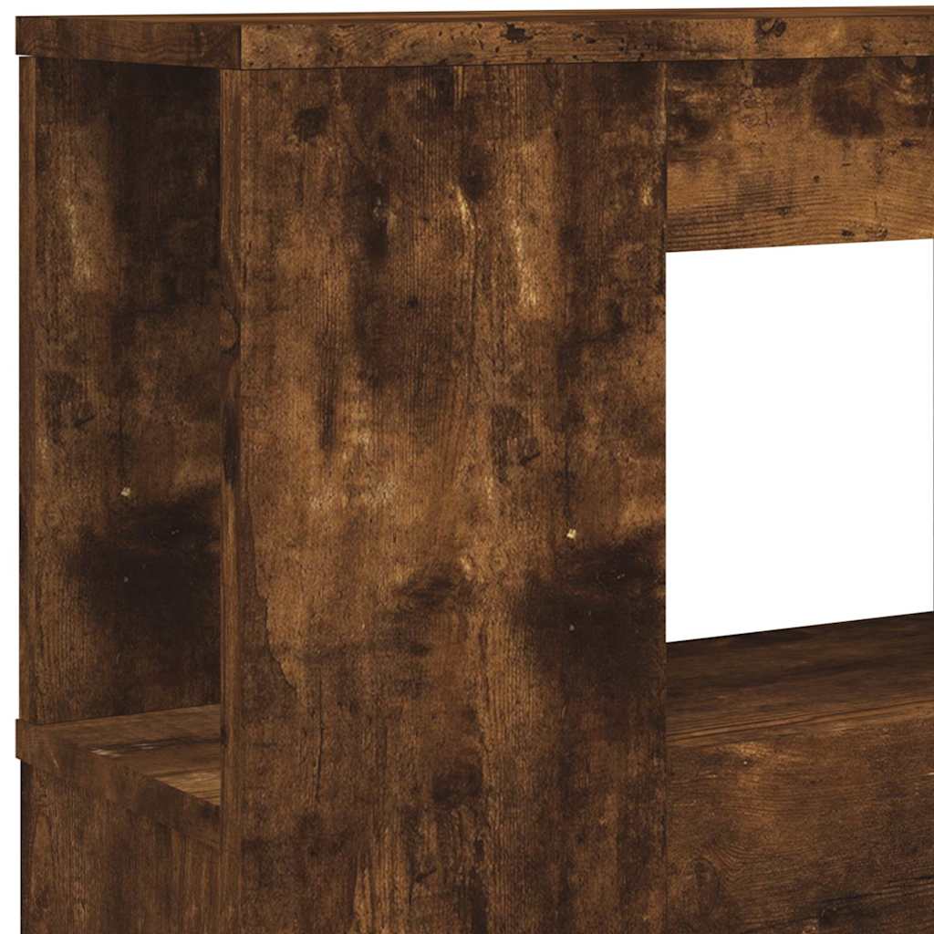 Sengegavl med LED røkt eik 120x18,5x103,5 cm konstruert tre