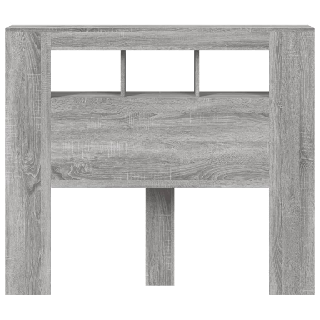 Sengegavl med LED grå sonoma 120x18,5x103,5 cm konstruert tre