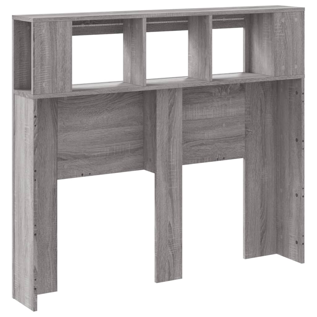 Sengegavl med LED grå sonoma 120x18,5x103,5 cm konstruert tre