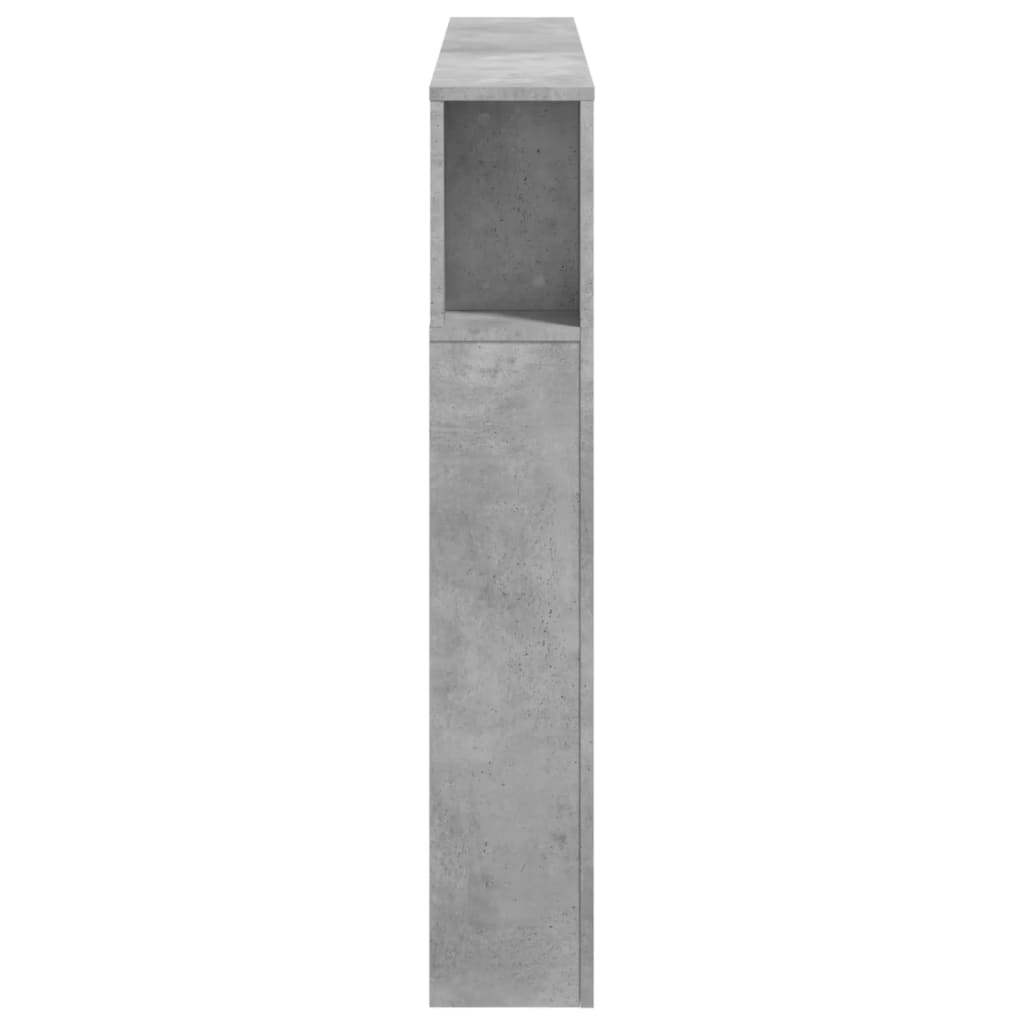 Sengegavl med LED betonggrå 140x18,5x103,5 cm konstruert tre