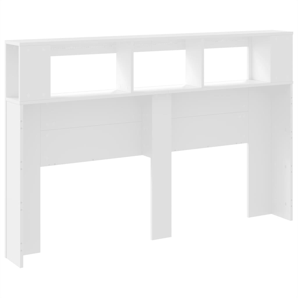 Sengegavl med LED hvit 160x18,5x103,5 cm konstruert tre