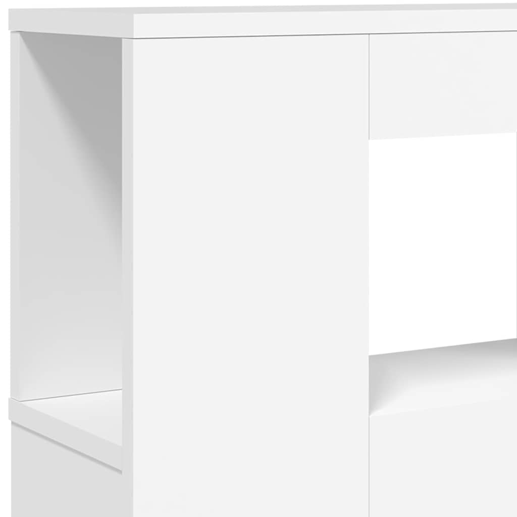 Sengegavl med LED hvit 180x18,5x103,5 cm konstruert tre