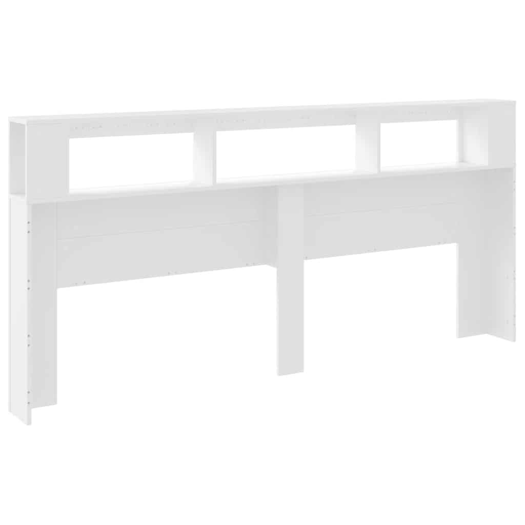 Sengegavl med LED hvit 220x18,5x103,5 cm konstruert tre