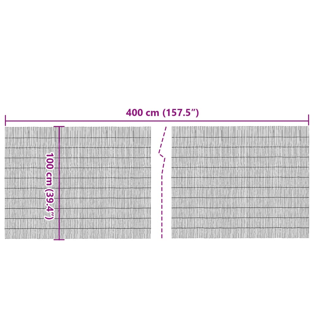 Hagegjerde 400x100 cm siv