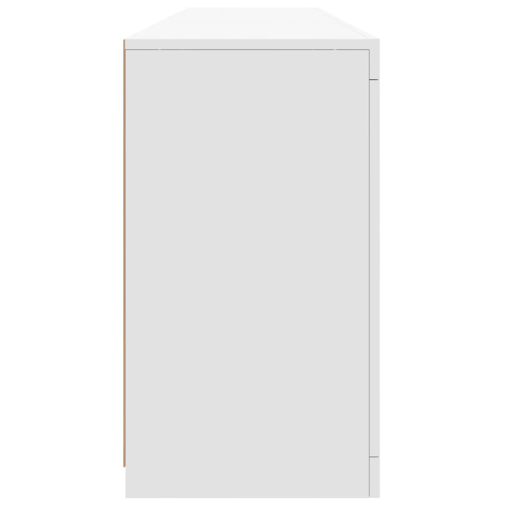 Skjenk med LED-lys hvit 162x37x67 cm