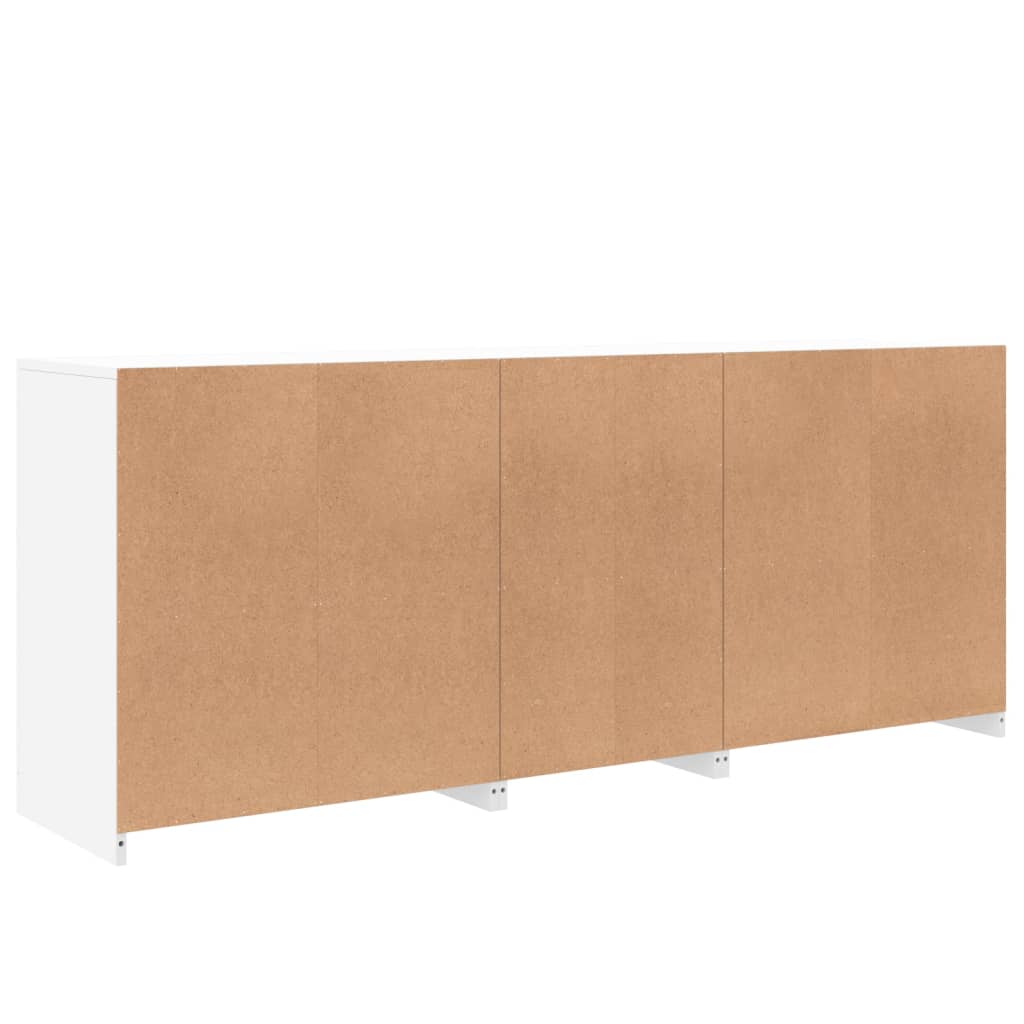 Skjenk med LED-lys hvit 162x37x67 cm