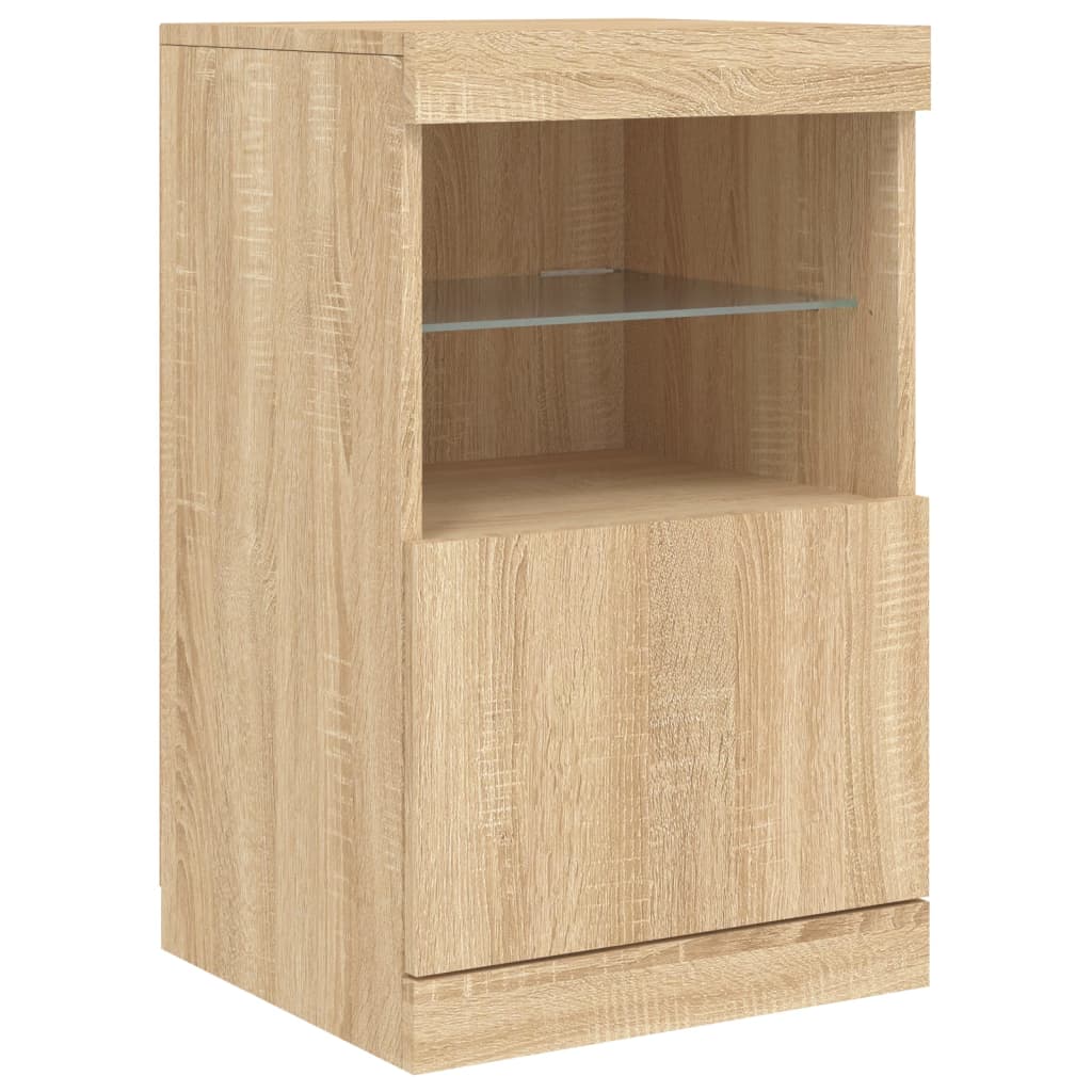 Skjenk med LED-lys sonoma eik 162x37x67 cm vidaXL