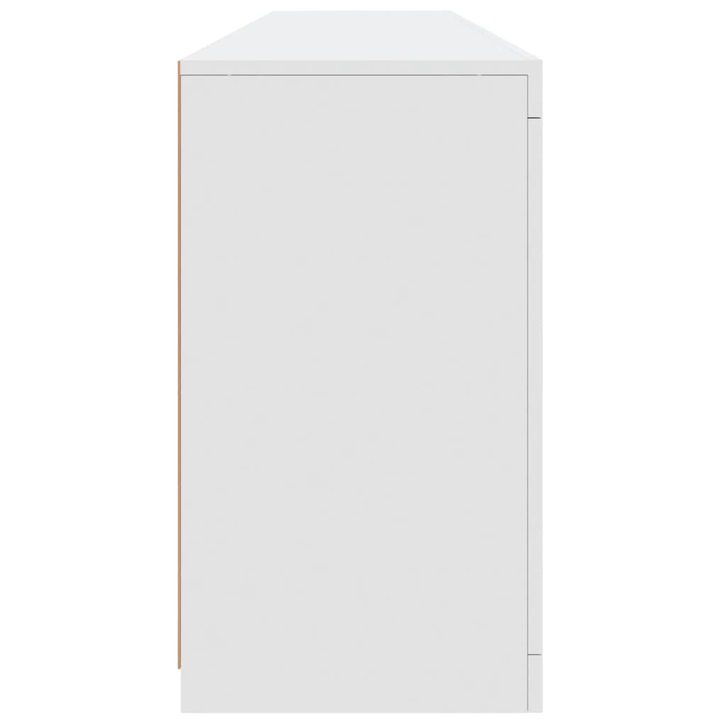 Skjenk med LED-lys hvit 181,5x37x67 cm
