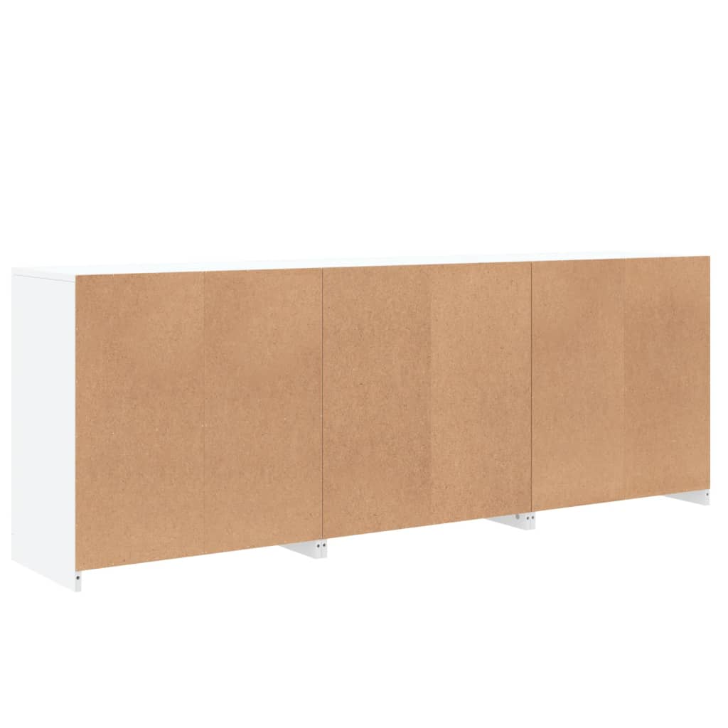 Skjenk med LED-lys hvit 181,5x37x67 cm