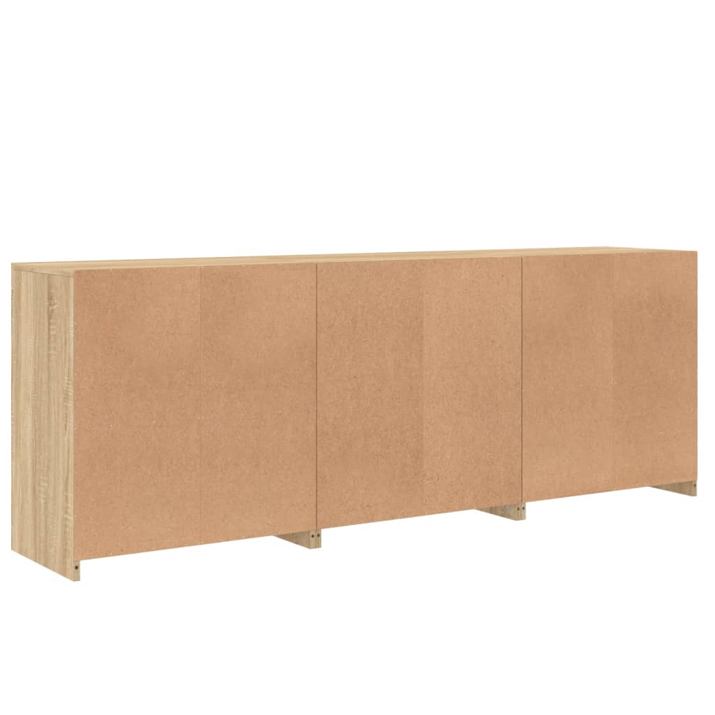 Skjenk med LED-lys sonoma eik 181,5x37x67 cm vidaXL