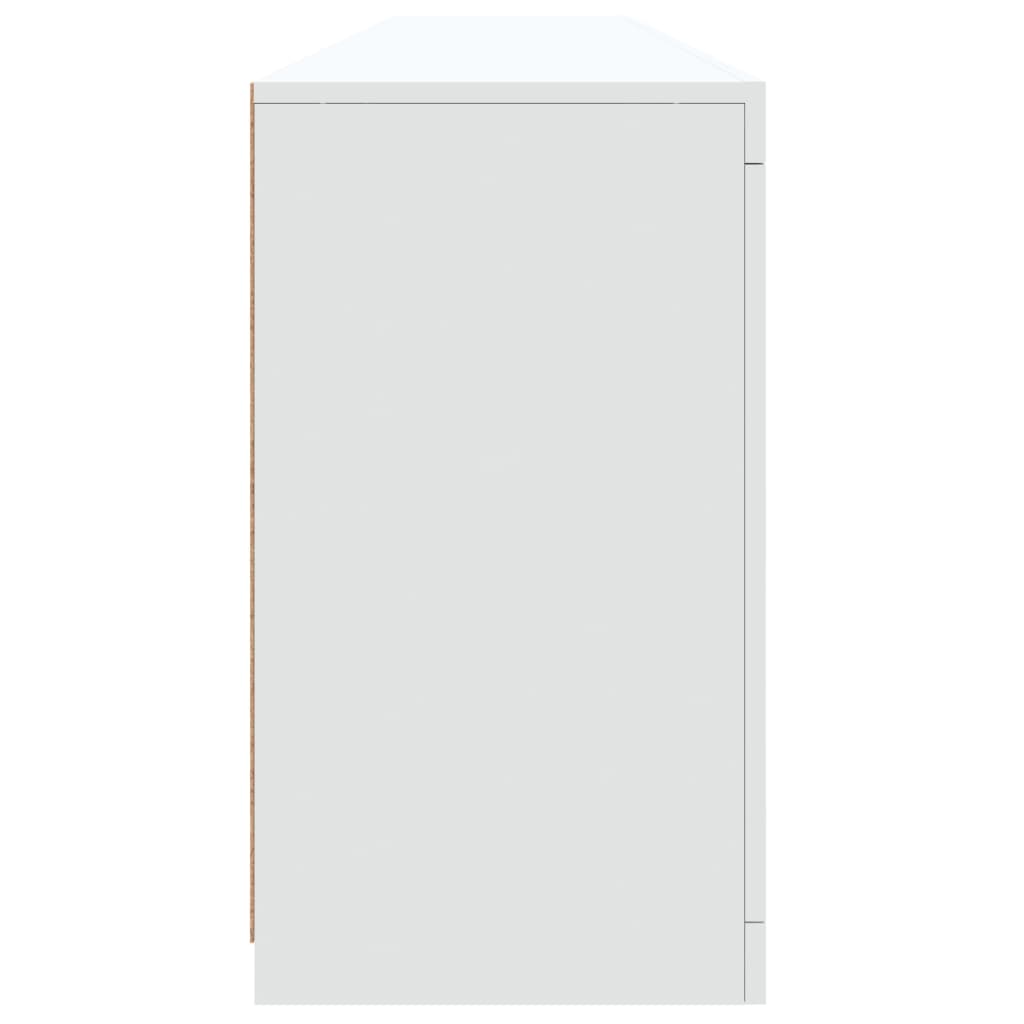 Skjenk med LED-lys hvit 202x37x67 cm