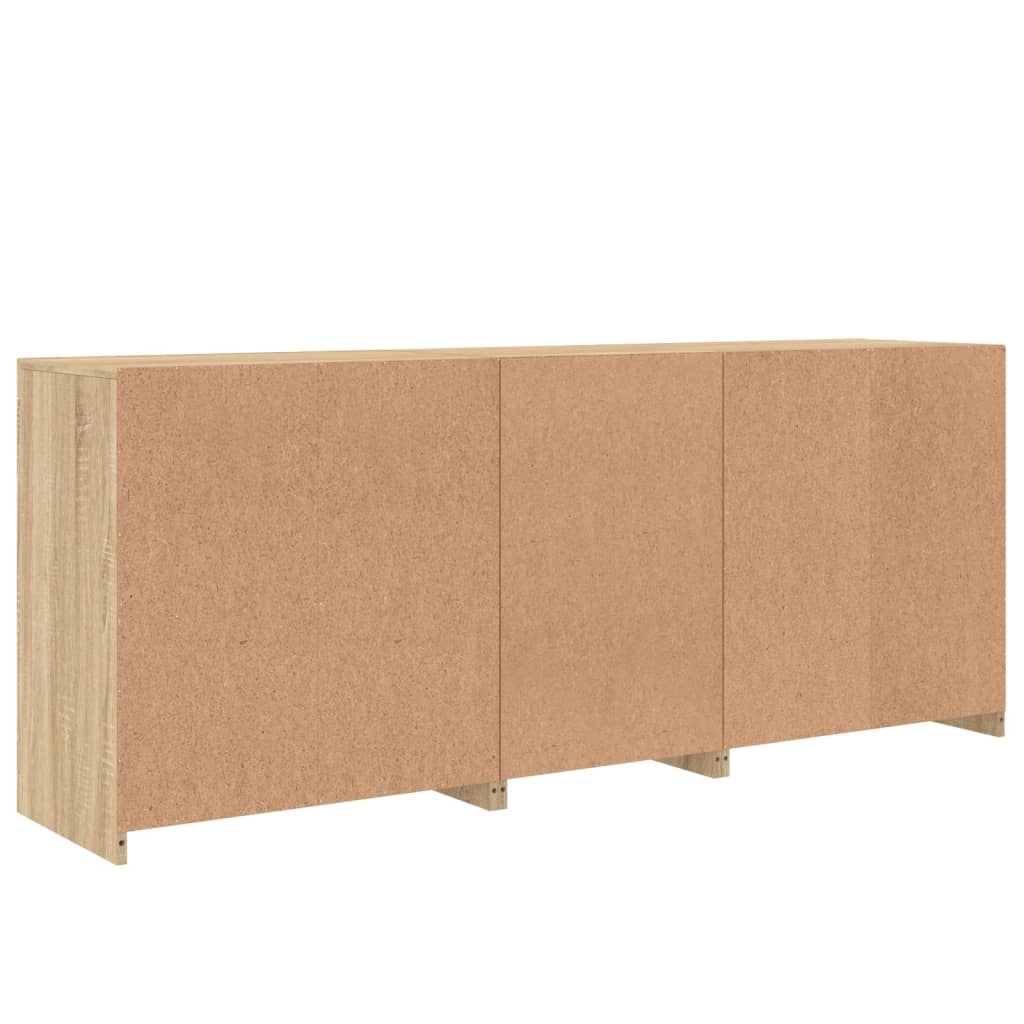 Skjenk med LED-lys sonoma eik 162x37x67 cm vidaXL
