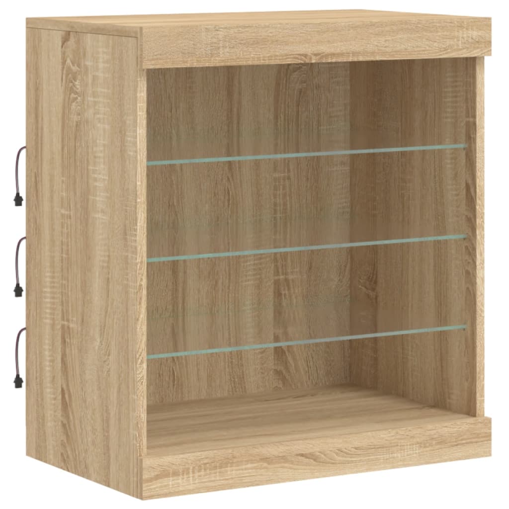 Skjenk med LED-lys sonoma eik 181,5x37x67 cm vidaXL