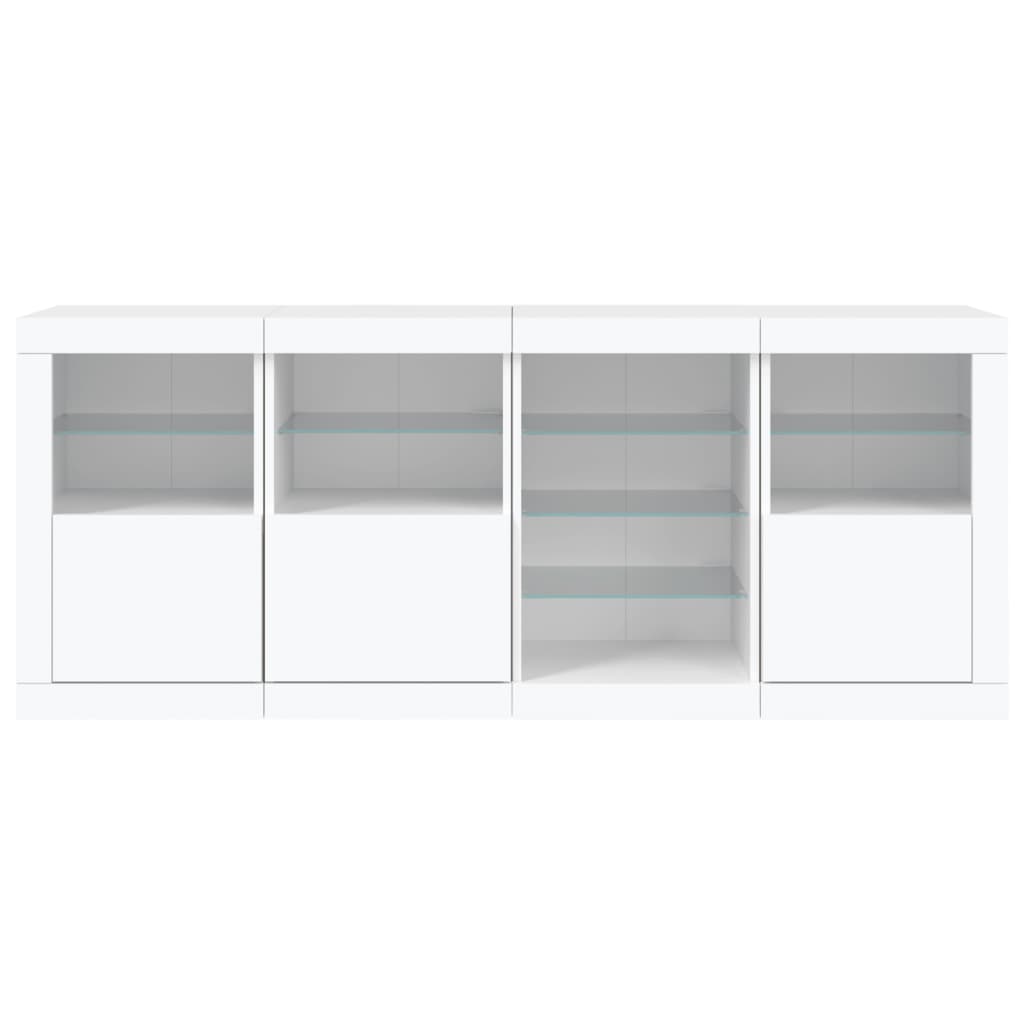 Skjenk med LED-lys hvit 164x37x67 cm