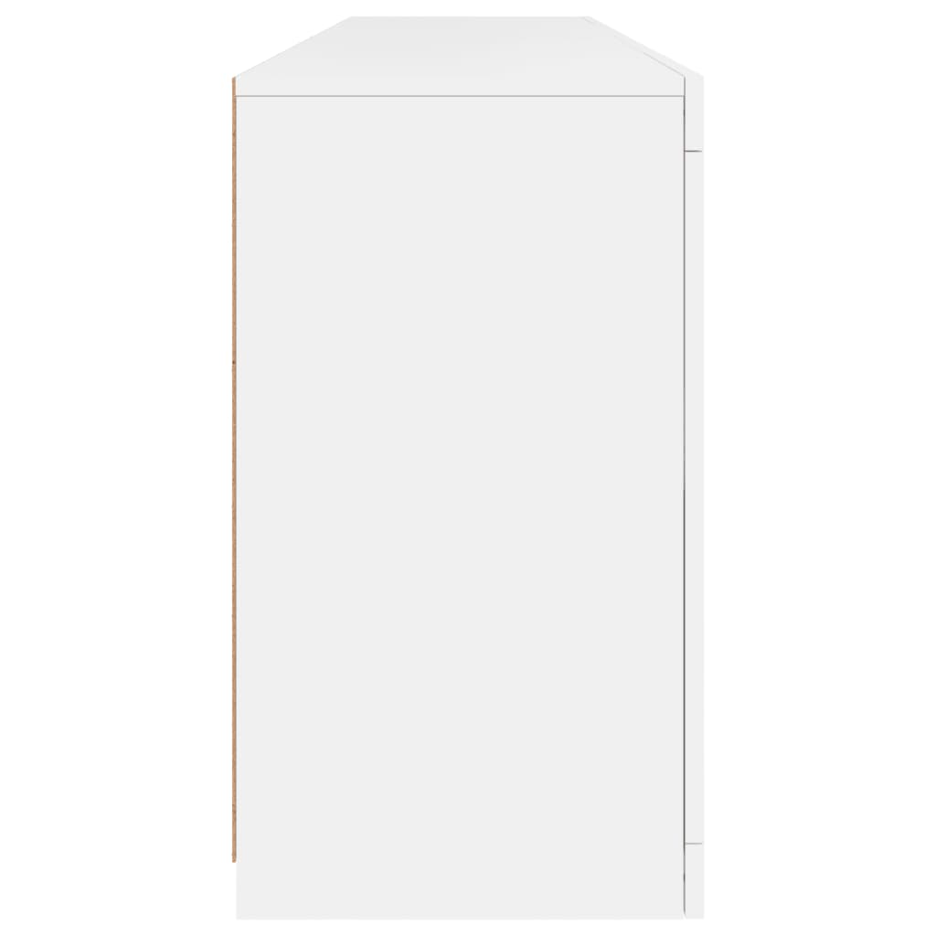 Skjenk med LED-lys hvit 164x37x67 cm