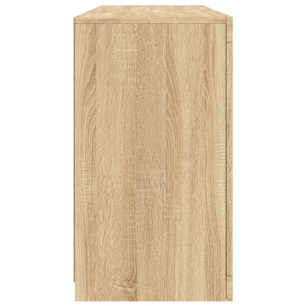 Skjenk med LED-lys sonoma eik 142,5x37x67 cm