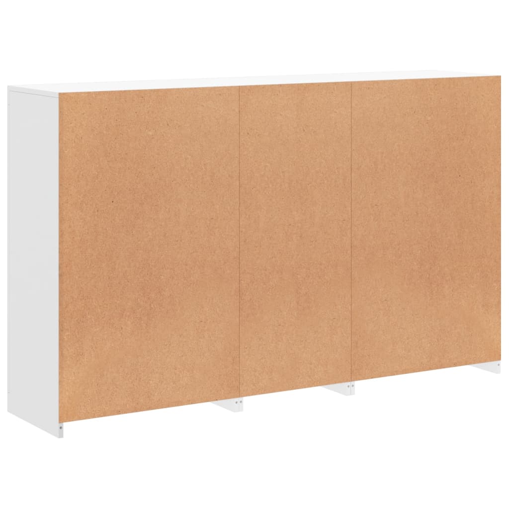 Skjenk med LED-lys hvit 162x37x100 cm