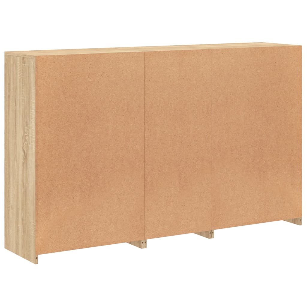 Skjenk med LED-lys sonoma eik 162x37x100 cm