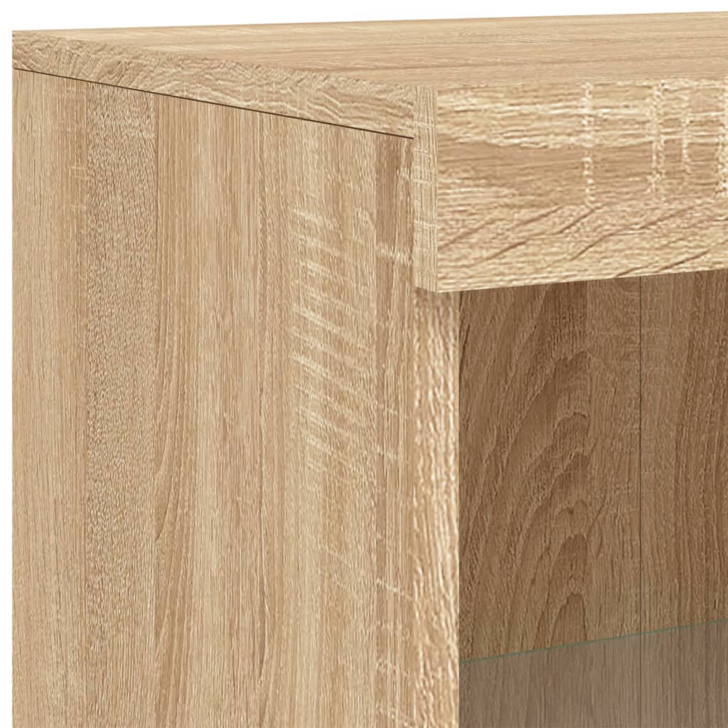Skjenk med LED-lys sonoma eik 162x37x100 cm