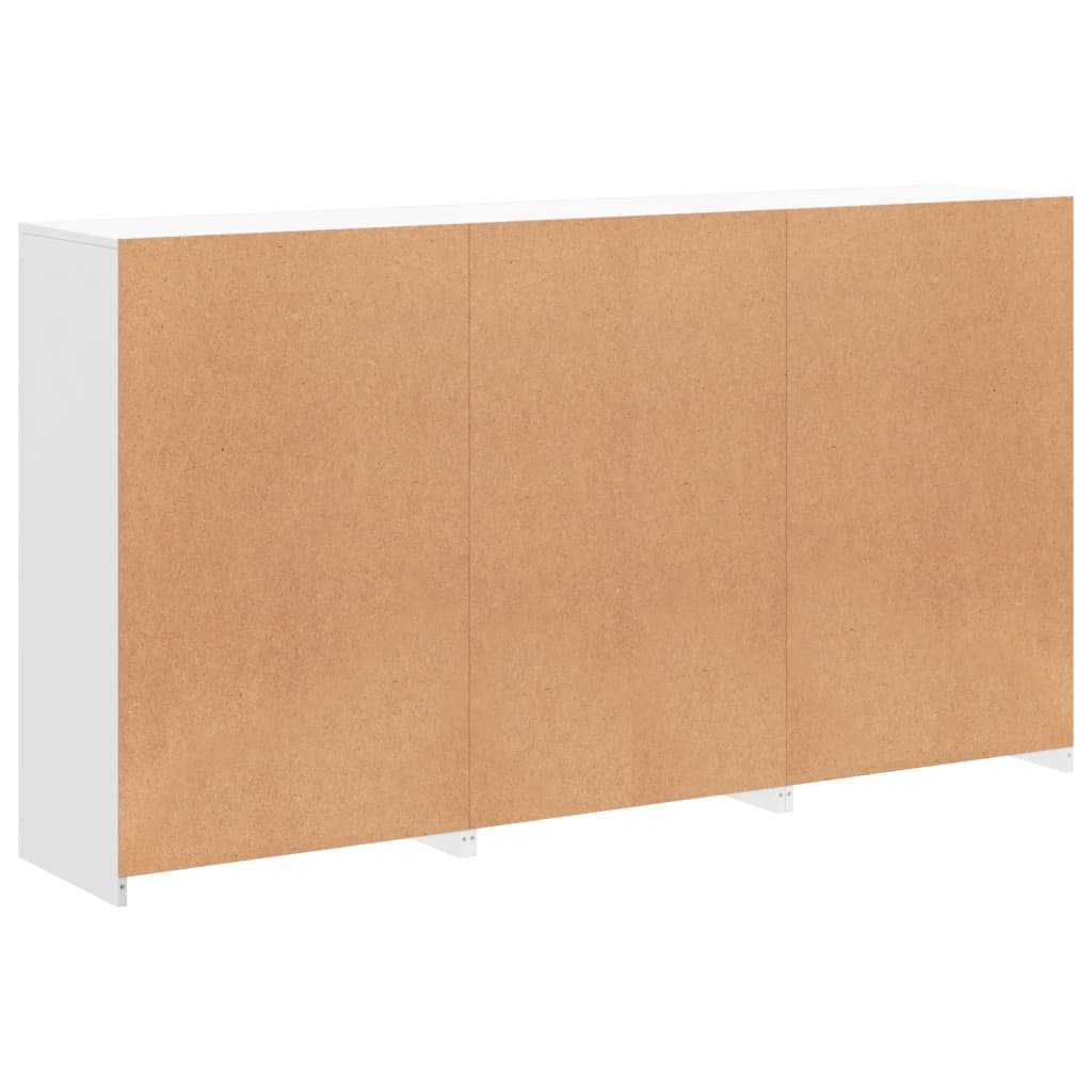 Skjenk med LED-lys hvit 181,5x37x100 cm