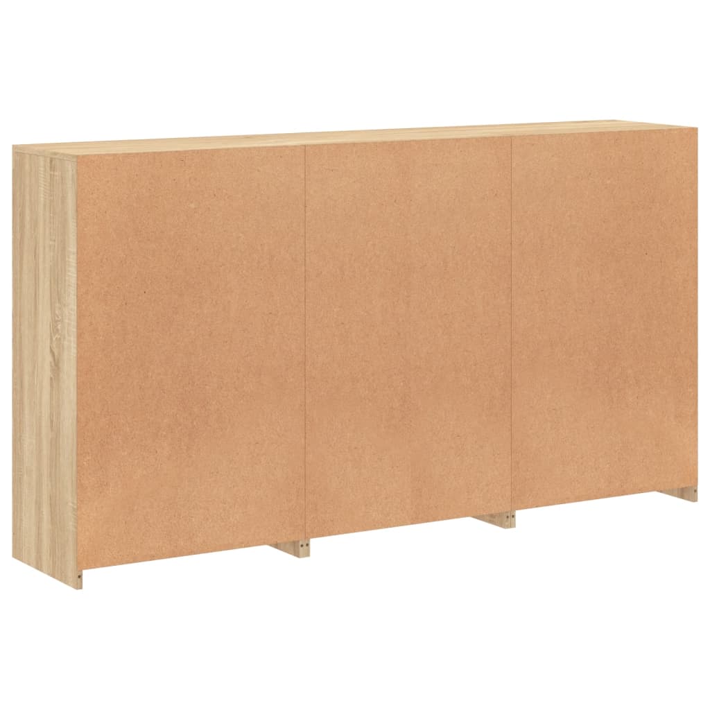 Skjenk med LED-lys sonoma eik 181,5x37x100 cm