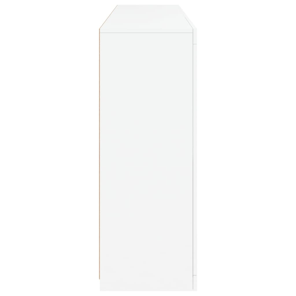 Skjenk med LED-lys hvit 162x37x100 cm