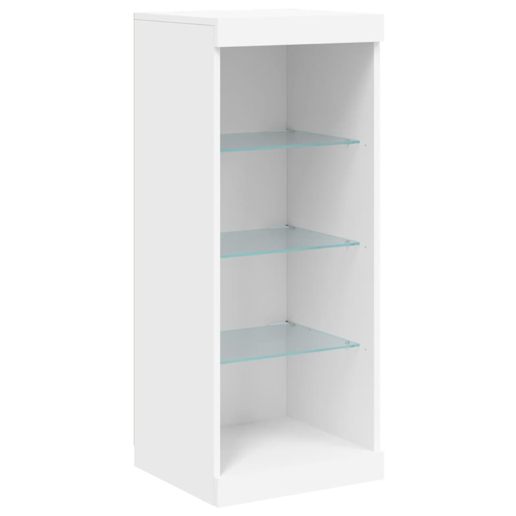 Skjenk med LED-lys hvit 162x37x100 cm