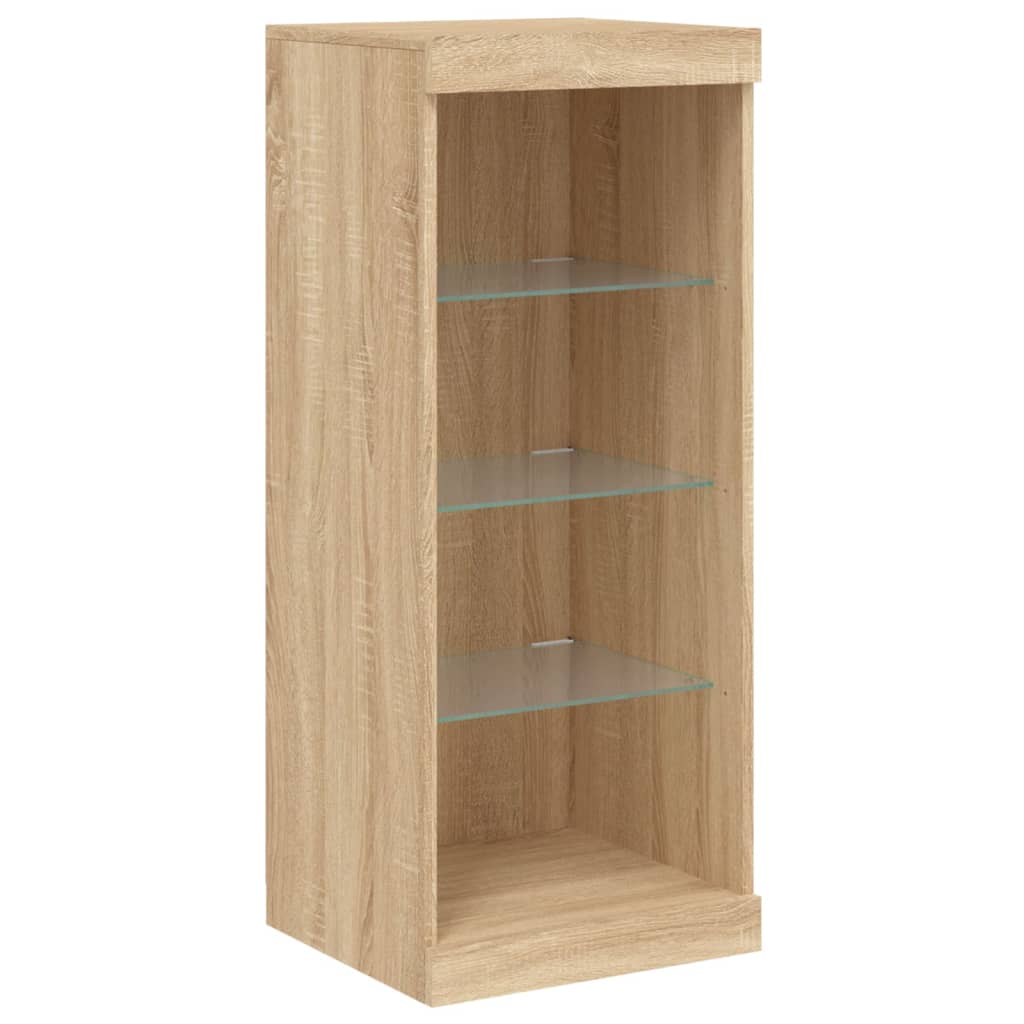 Skjenk med LED-lys sonoma eik 162x37x100 cm