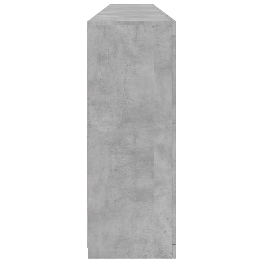 Skjenk med LED-lys betonggrå 162x37x100 cm