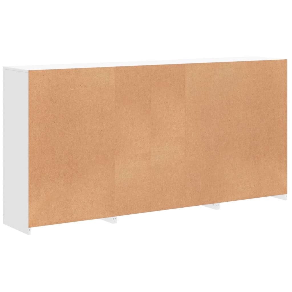 Skjenk med LED-lys hvit 202x37x100 cm
