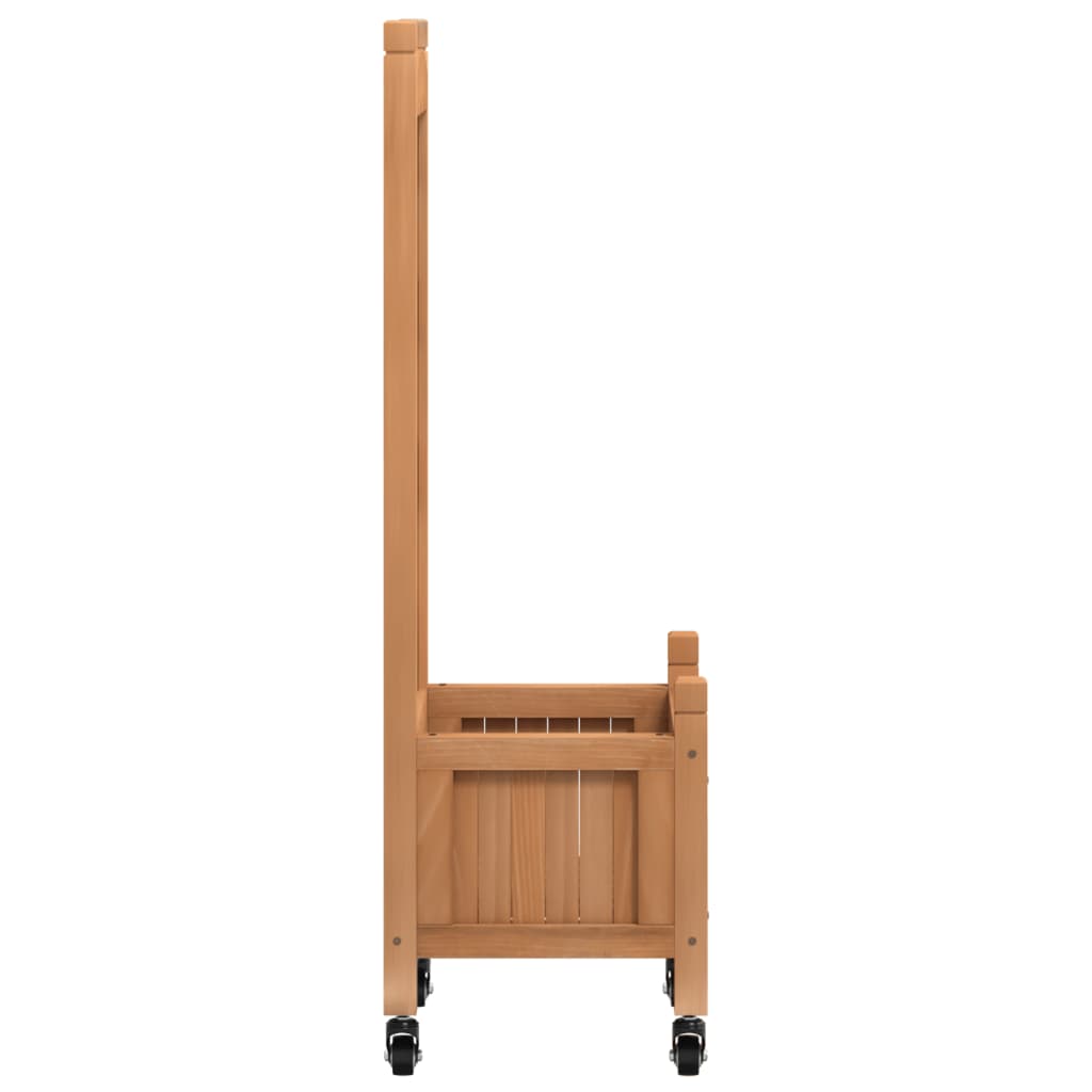 Plantekasse med espalier og hjul brun heltre gran