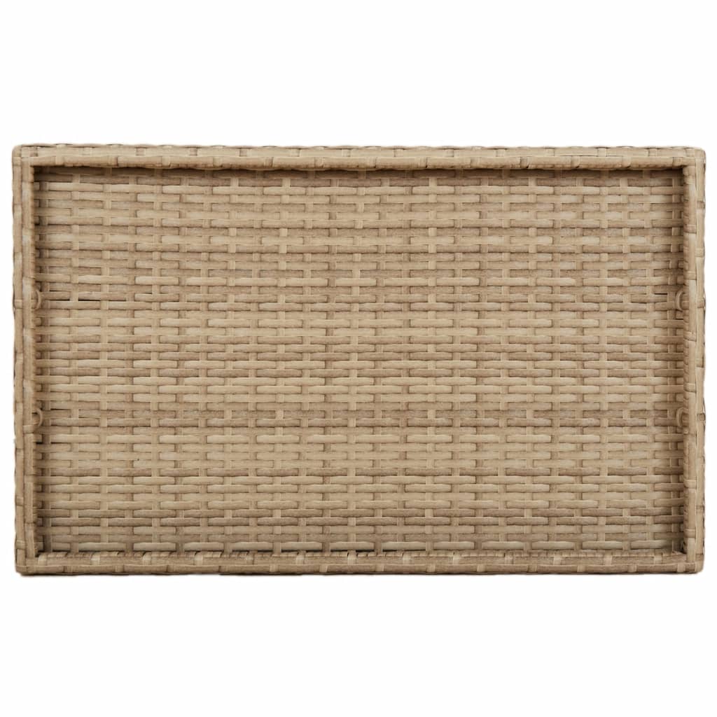 Sammenleggbart brettbord beige 65x40x75 cm polyrotting