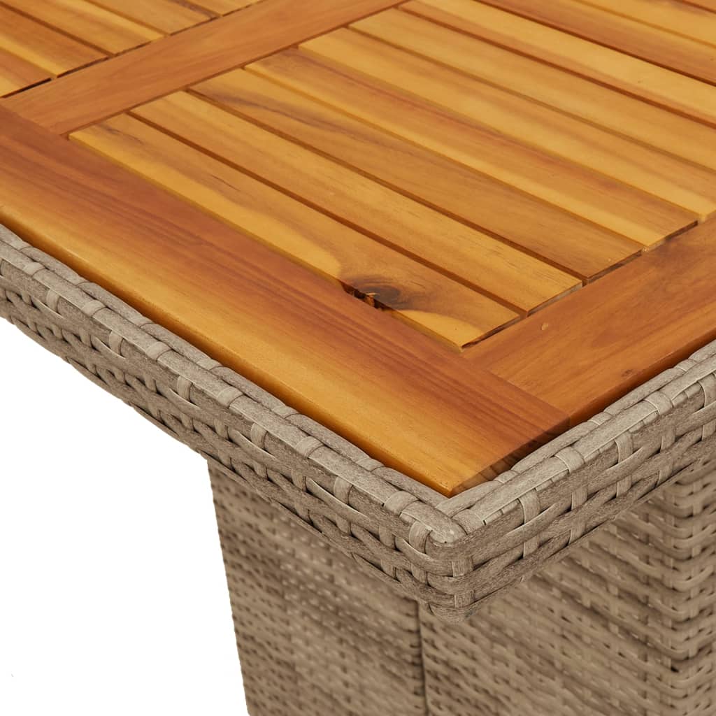 Hagebord med topp i akasietre beige 190x80x74 cm polyrotting vidaXL