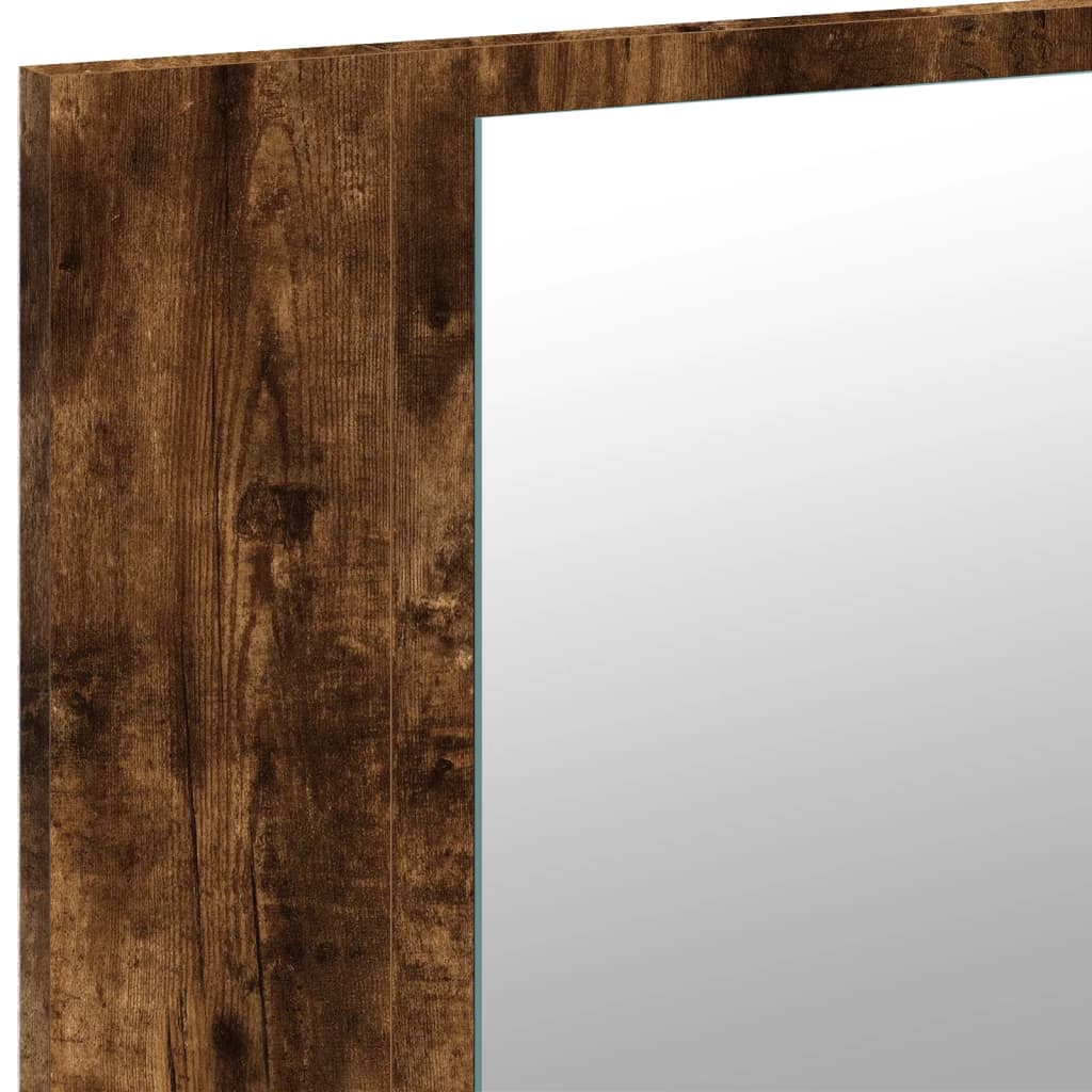 LED-speilskap røkt eik 80x12x45 cm akryl