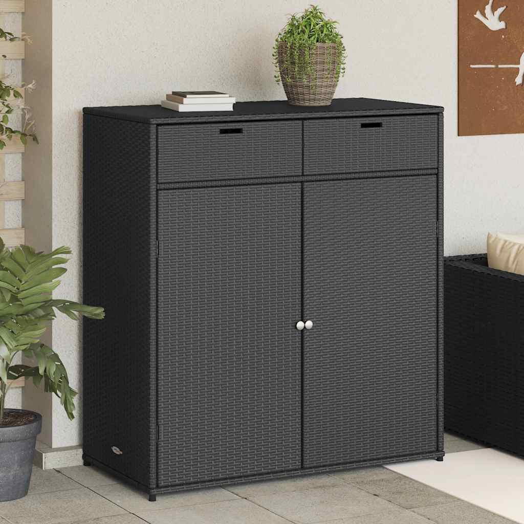 Putekasse svart 105x55x113 cm polyrotting