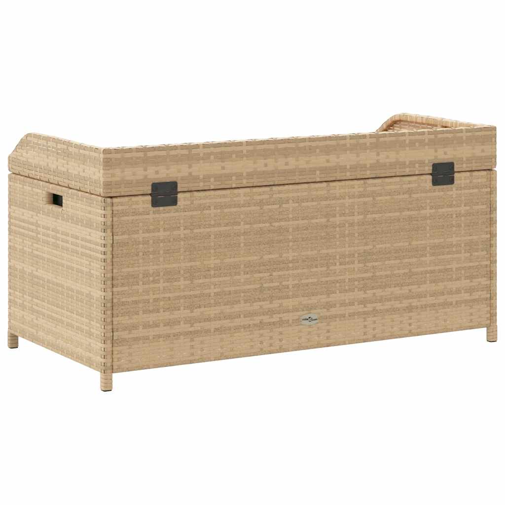 Oppbevaringsbenk beige 100x50x52 cm polyrotting og akasie