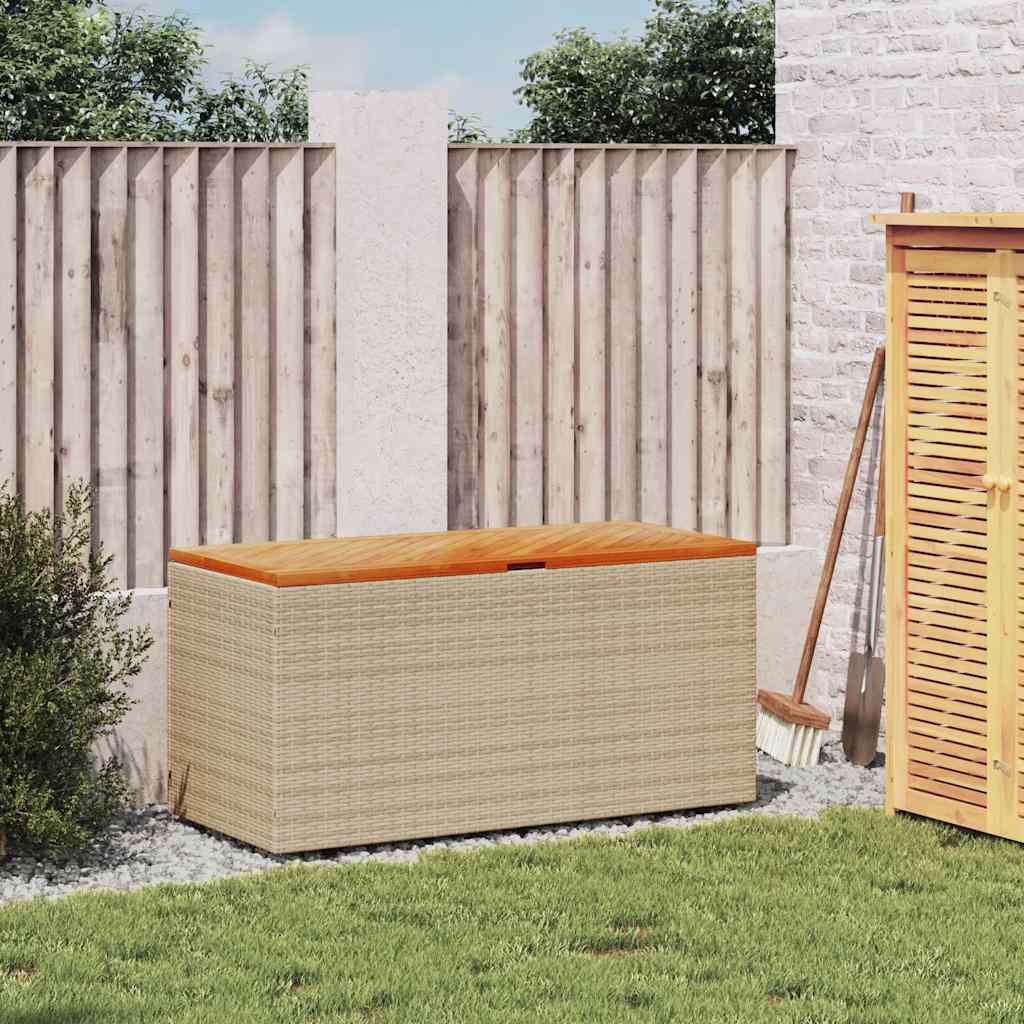 Putekasse beige 110x50x54 cm polyrotting akasie